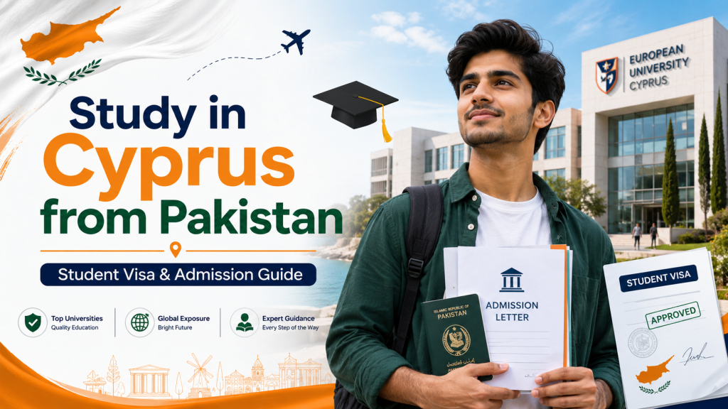 Pakistani student planning to study in Cyprus with visa documents and university background