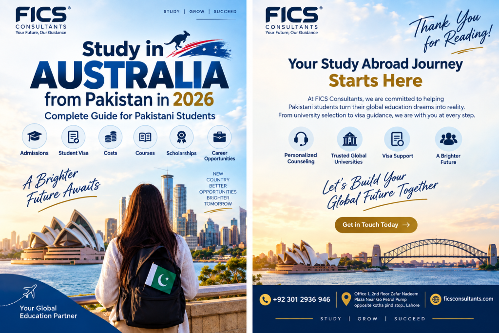 Study in Australia from Pakistan 2026 – FICS Consultants blog cover